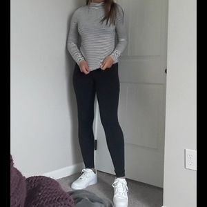 🔥Black & White Striped Mock Neck🔥